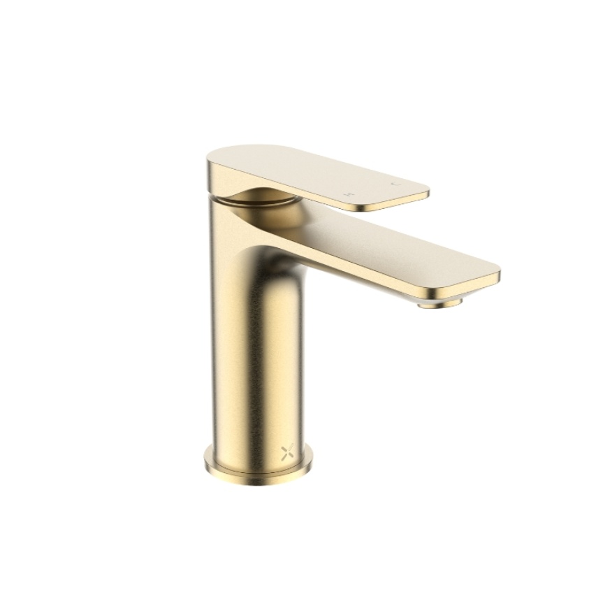 Product Cut out image of the Crosswater Fuse Brushed Brass Basin Monobloc